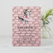 Invitation Kit de fête d'anniversaire pour fille avec chaton  (Debout devant)