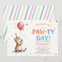 Kit de Fête Féline Chaton Coloré Ballon Rouge 1er