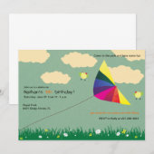 Invitation Kite Flying -Invitations Anniversaires de enfants  (Devant / Derrière)