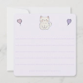 Invitation Kitten and hearts, personalized (Dos)