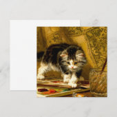 Invitation Kitten avec peinture et brosses (Devant / Derrière)