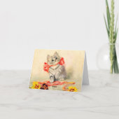 Invitation Kitten avec ruban rouge (Dos)