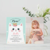 Invitation Kitten Meow Fille de la Couronne rose Kitty Chat A (Debout devant)