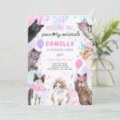 Invitation Kitten Party appelant tous les animaux de paille A (Debout devant)