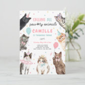 Invitation Kitten Party appelant tous les animaux de paille A (Debout devant)