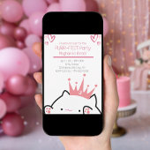 Invitation Kitten Princess Girl Anniversaire