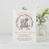 Invitation Kitten with Mommy and Daddy Baby Shower Invites (Debout devant)