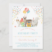 Invitation Kitty Cat Rainbow Confetti Fun Anniversaire de enf (Devant)