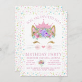 Invitation Kitty Chat Confetti Filles N'Importe Quel Nombre A (Devant / Derrière)