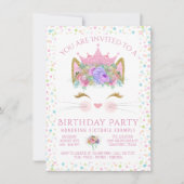 Invitation Kitty Chat Confetti Filles N'Importe Quel Nombre A (Devant)