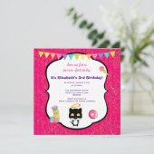Invitation Kitty Chat Et Crème De Glace Anniversaire Invitati (Debout devant)