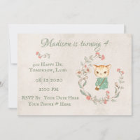 Kitty Chat Floral Girly Kitten fête d'anniversaire