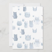 Invitation Kitty Chat Kitten Pastel Blue Boy Baby shower (Dos)
