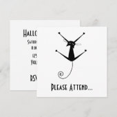 Invitation Kitty fantaisie noir 10 (Devant / Derrière)