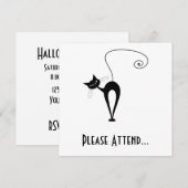 Invitation Kitty fantaisie noir 3 (Devant / Derrière)