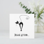 Invitation Kitty fantaisie noir 3 (Debout devant)
