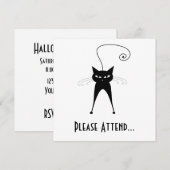 Invitation Kitty fantaisie noir 6 (Devant / Derrière)