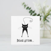 Invitation Kitty fantaisie noir 6 (Debout devant)