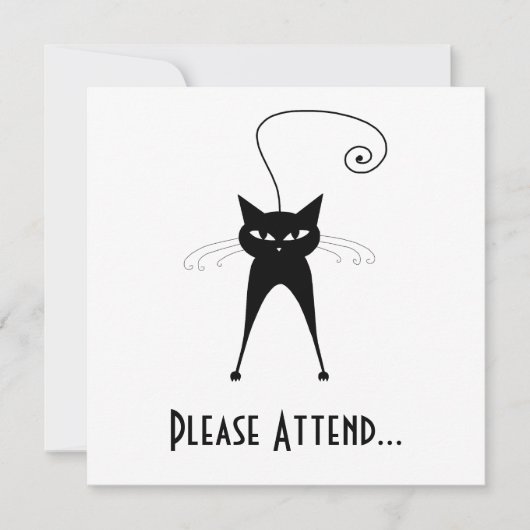 Invitation Kitty fantaisie noir 6 (Devant)