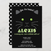 Invitation Kitty font face à l'invitation de photo de fête (Devant / Derrière)