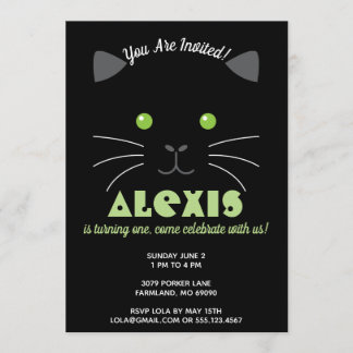 Invitation Kitty font face à l'invitation de photo de fête