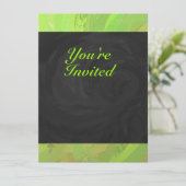 Invitation Kiwi Bash Vert et noir Monogramme (Debout devant)