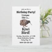 Invitation Kiwi Bird Birthday Party (Debout devant)