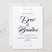 Invitation Klassisch elegante Schwarz-Weiß Hochzeit Einladung (Devant)