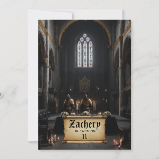 Invitation *~* Knight Castle Scroll Médiéval AP88 Anniversair (Devant)