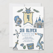 Invitation Knight Dragon Castle Medieval Boy Birthday (Devant)