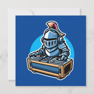 Invitation Knight Turntablist - DJ Medieval DJ Design