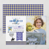 Invitation Knights Princess Knight Anniversaire Photo (Devant / Derrière)