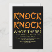 Invitation Knock Qui est là Photo Halloween Party Invi (Devant)