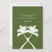 Invitation Knot Palm Trees Plage Mariage tropical Moderne Chi (Dos)