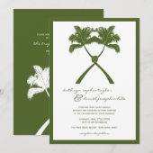 Invitation Knot Palm Trees Plage Mariage tropical Moderne Chi (Devant / Derrière)
