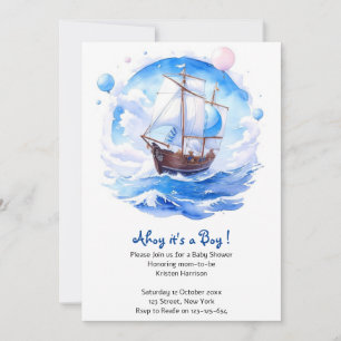 Invitation Knots of Love : Thème Nautique Baby shower de garç