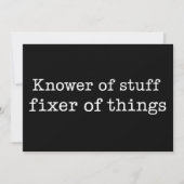 Invitation Knower of Stuff Fixer of Things Funny Handyman Dad (Devant)