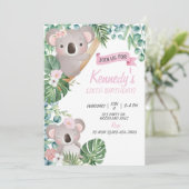 Invitation Koala Anniversaire, N'Importe Quel Âge, Accrochons (Debout devant)