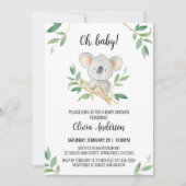 Invitation Koala Baby shower Invitation, aquarelle Koala (Devant)