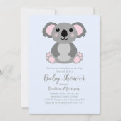 Invitation Koala Bear Baby shower Blue Boy (Devant)