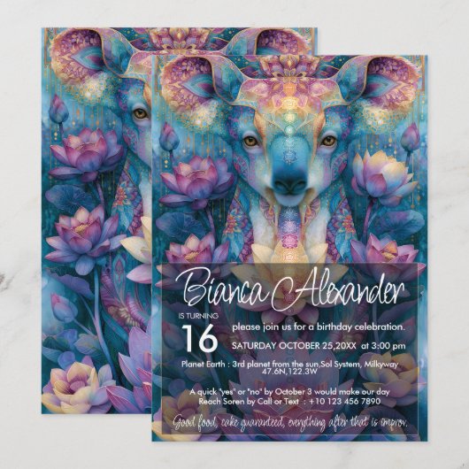 Invitation Koala Bear | Conception d'amant d'animaux colorés (Devant / Derrière)