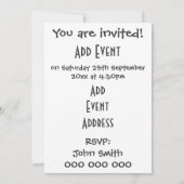 Invitation Koala Bear Design N'importe quelle occasion (Dos)