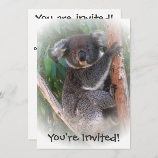 Invitation Koala Bear Design N'importe quelle occasion (Devant / Derrière)