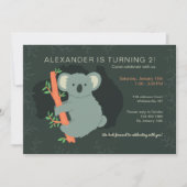 Invitation Koala Bear fête d'anniversaire (Devant)