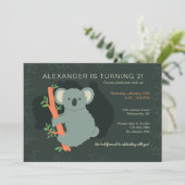 Invitation Koala Bear fête d'anniversaire (Debout devant)