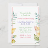 Invitation Koala Bear Fête d'anniversaire de la fille à thème (Dos)