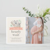 Invitation Koala Bear On Peut Attendre Le Baby shower Des Cou (Debout devant)