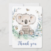 Invitation Koala Boy personnalisé Premier anniversaire (Dos)