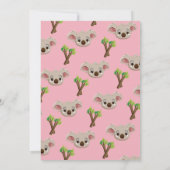 Invitation Koala Cute Girls Party Anniversaire rose (Dos)