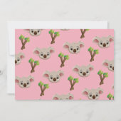 Invitation Koala Cute Girls Party Anniversaire rose Photo (Dos)